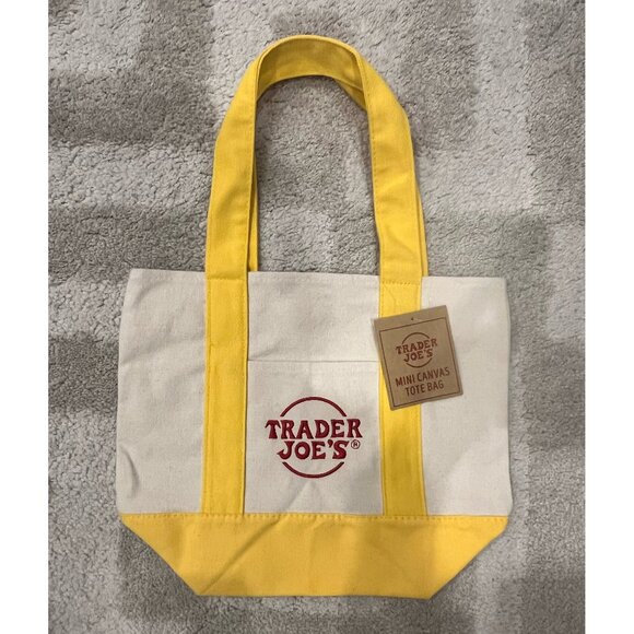 Trader Joe's Mini Tote Bag - Yellow - New with Tag - Picture 1 of 1